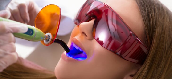 Woman getting a dental filling